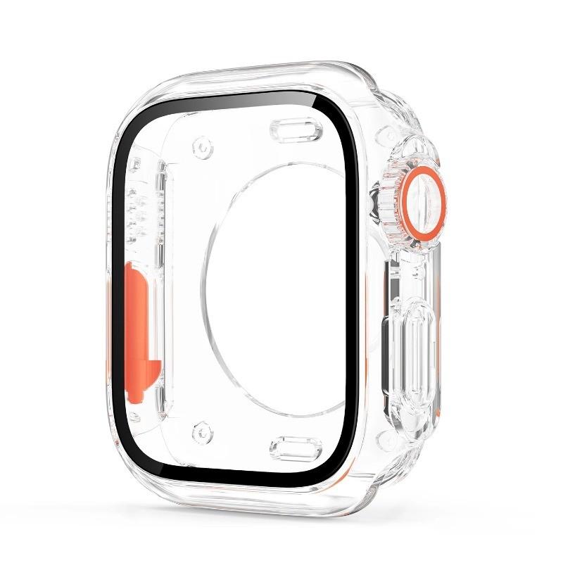 Замена корпуса ПК на Ultra для Apple Watch 10 46/42MM Защитная крышка для экрана Закаленное стекло для IWatch Series9 8 7 SE 6 5 4 44/45MM S10-46mm чистый Guangruida Women Products