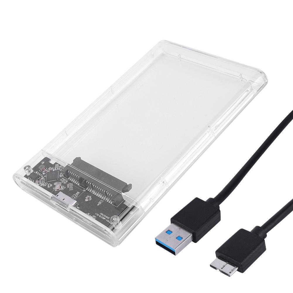 2,5-дюймовый корпус для жесткого диска SSD HDD 6 Гбит/с USB 3.0 на SATA Прозрачный внешний корпус Поддержка UASP Мобильный внешний корпус Прозрачный white Home Textile Home Decoration