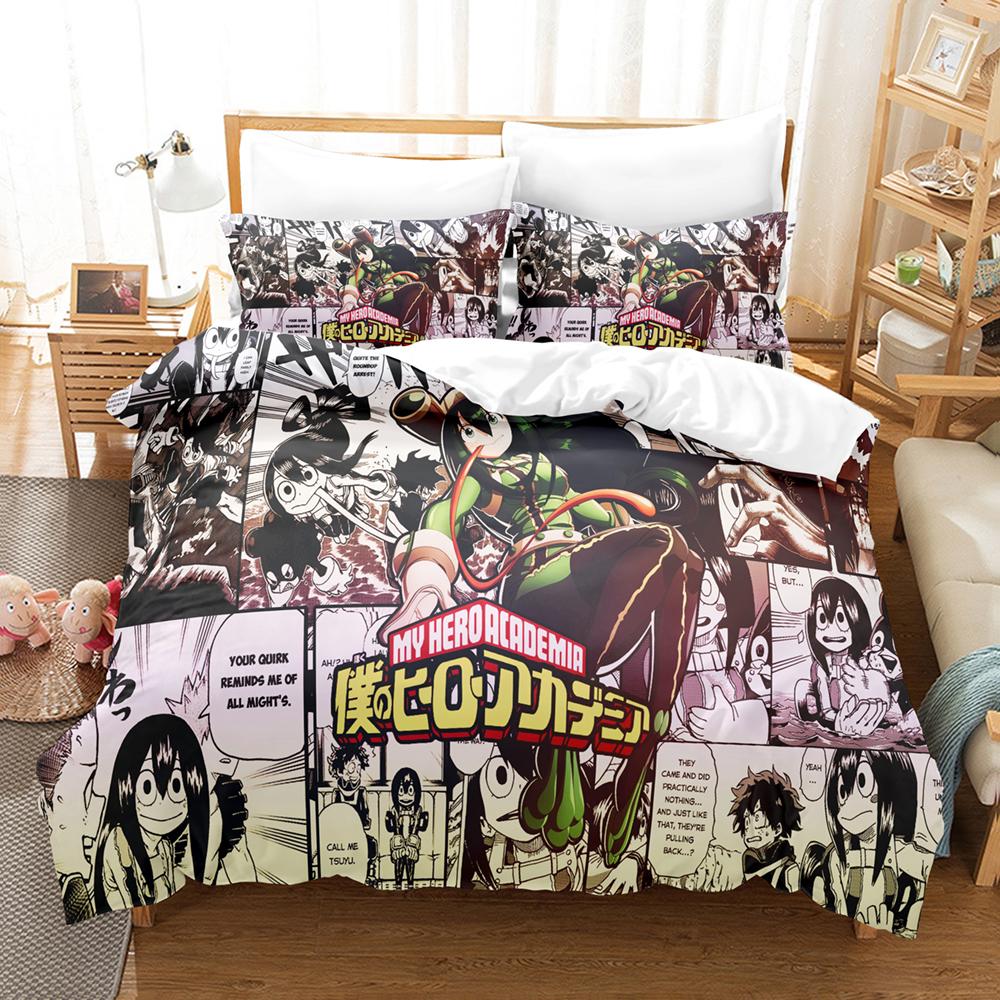 Комплект постельного белья My Hero Academia с рисунком японского аниме, удобный пододеяльник, односпальный, двуспальный, двуспальный, односпальный, полноразмерный пододеяльник, подростковое постельное белье Us Twin172x218cm black Selected Gloves