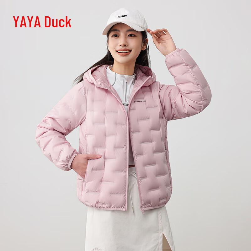 Женский пуховик YAYA с капюшоном, легкий, короткий M розовый