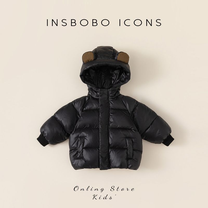 Children s Down Jacket Boy s down Jacket Three-Proof Baby down Jacket Children s down Jacket Girl s down Coat Black Golden Winter Black 100 cm black TAOMall