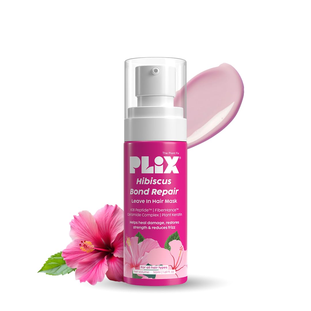 The Plant Fix Plix Hibiscus Bond Repair Leave-In Hair Mask 50g | Repairs, Reduces Frizz & Strengthens Hair white The Wish Health And Beauty