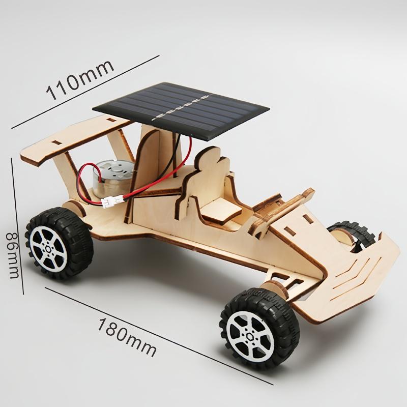 Солнечный гоночный автомобиль исследовательский автомобиль детский DIY ручной сборки модель DIY 3D деревянный пазл научные и образовательные игрушки beige Phone Case CSWO02