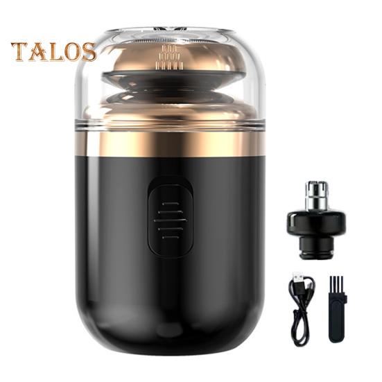 Мини-бритва Capsule 2-в-1 с электробритвой и триммером для носа, USB-зарядка, водонепроницаемый, для влажной и сухой бритья, портативный, для путешествий, для мужчин, для удаления волос на бороде чёрный Diamo Makeup