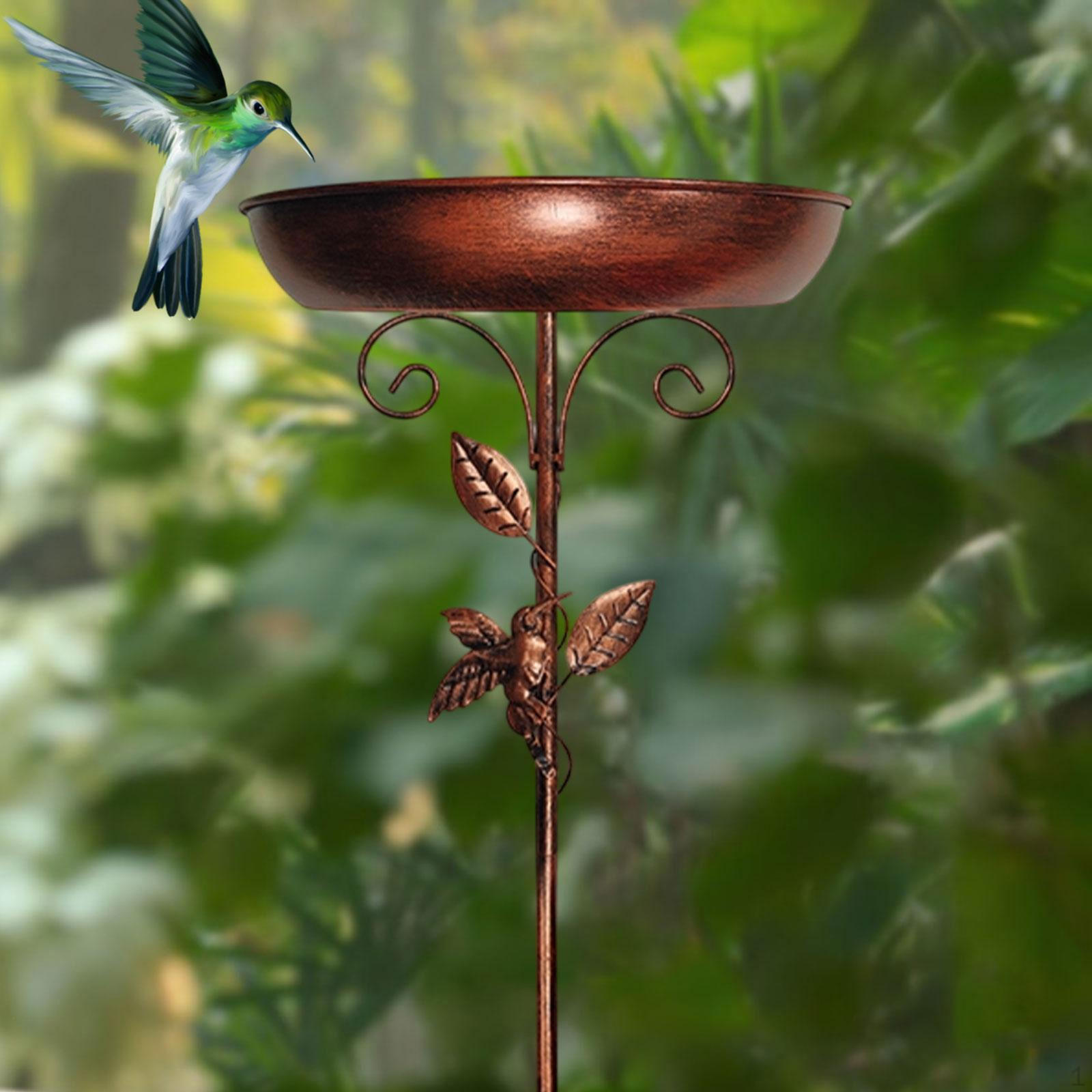 Metal Bird Bath Freestanding Birdbath Versatile 5 Pronged Base Decor Feeder Bowl Garden Tool for black Crafttradeonline