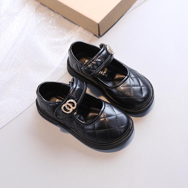 девушка принцесса студентка Кожаные туфли одиночные туфли 21 чёрный Gtime Shoes
