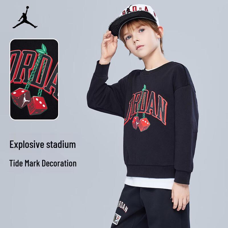 Хлопковая толстовка с круглым вырезом Jordan AJ для мальчиков S black