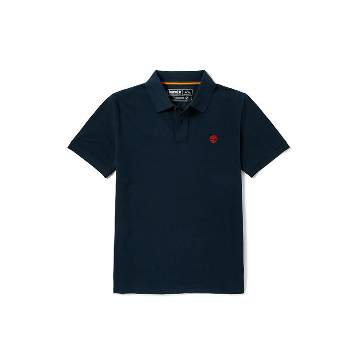 Поло мужское Timberland Casual Sport с коротким рукавом и одинарным бисером, цвет темно-сапфирово-синий, A24H2-433 XS black