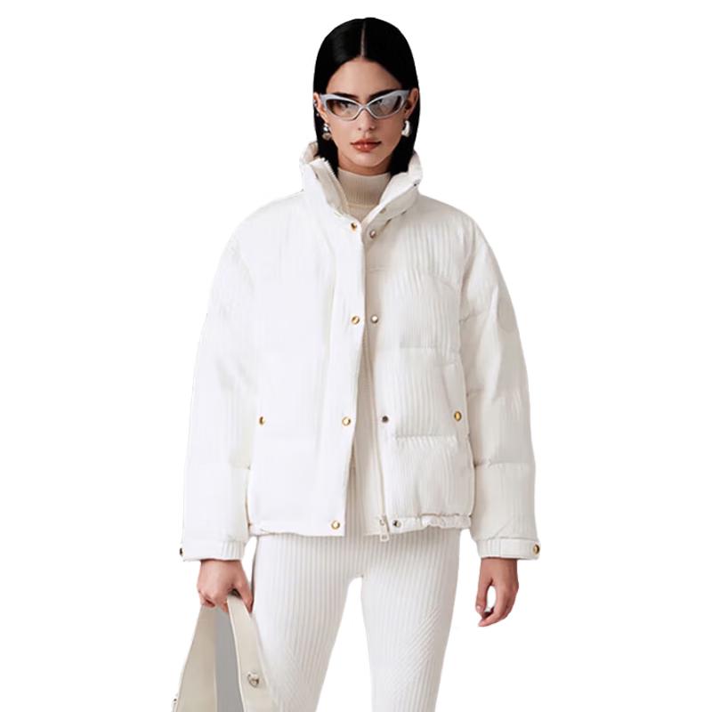 Женский короткий пуховик Jinyujie Y23801323 с принтом, 90% утиный пух S white JDST SELECTION