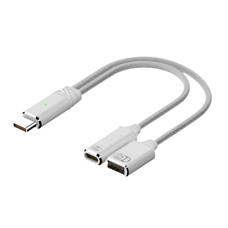 Кабель-адаптер Type C на USB OTG и зарядное устройство с аудиовыходом для телефона, планшетов, ноутбука, PD100W зарядка, 480 Мбит/с данные белый 666