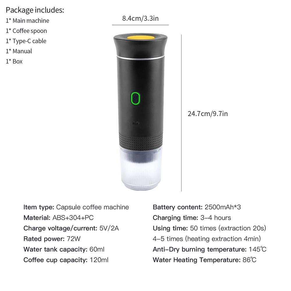 3-in-1 Cold/hot making Capsule Coffee Machine Multi-function compatibility 15bar high pressure extraction Espresso Machine чёрный iHome Global