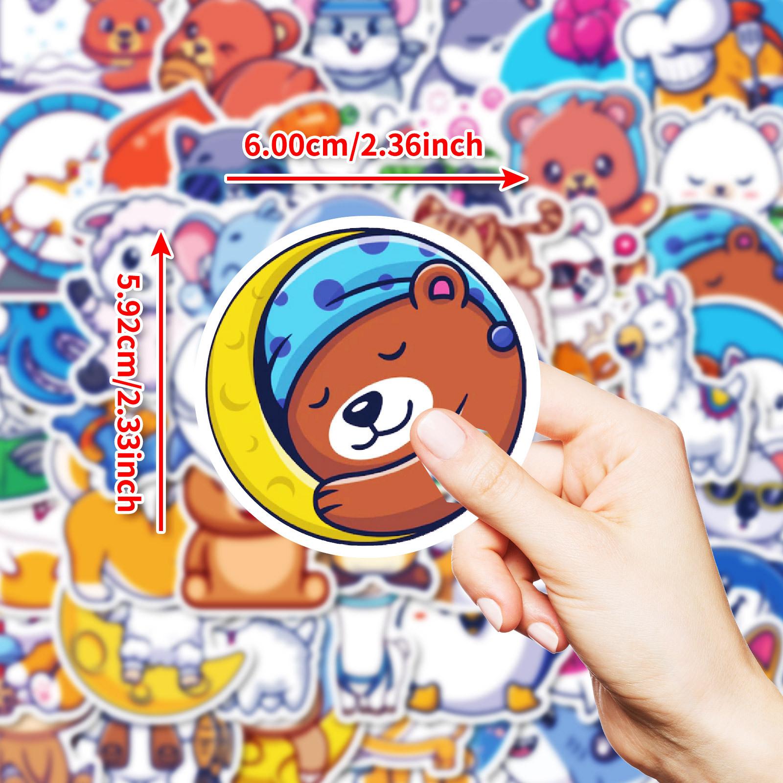 50 Cute Hand-Painted Small Animals, Graffiti, Waterproof Stickers To Decorate Mobile Phone Cases, Laptops, Guitars blue TK Toys