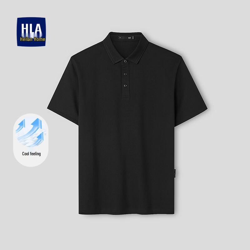 Мужская легкая деловая охлаждающая пике-поло HLA S чёрный JDST SELECTION