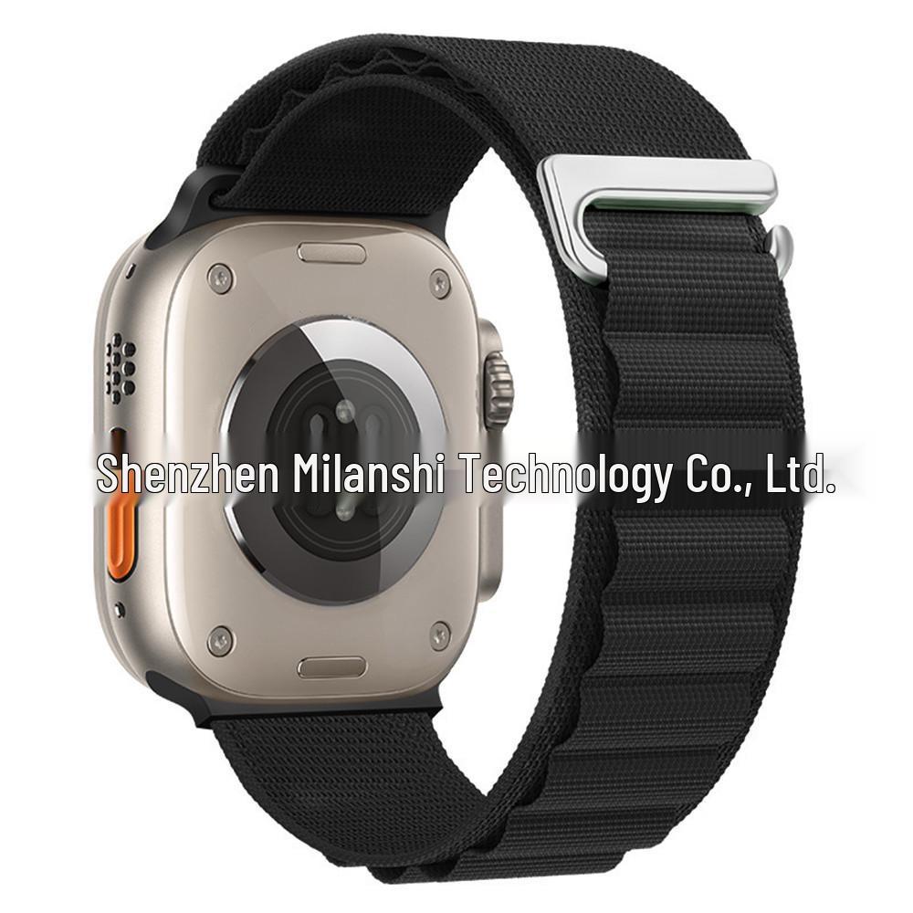 49мм нейлоновый ремешок-петля для Apple Watch Series 6, 7, 8, 9, SE, Ultra 2, Alpine 42/44/45/46/49 mm чёрный Value Vault
