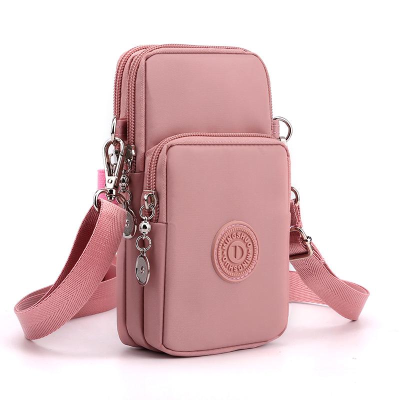 New Women Mobile Phone Bag Nylon Cell Phone Bag Coin Purse Strap Shoulder Bag Small Crossbody Bags for Women Wallet Travel Purse KTY gray