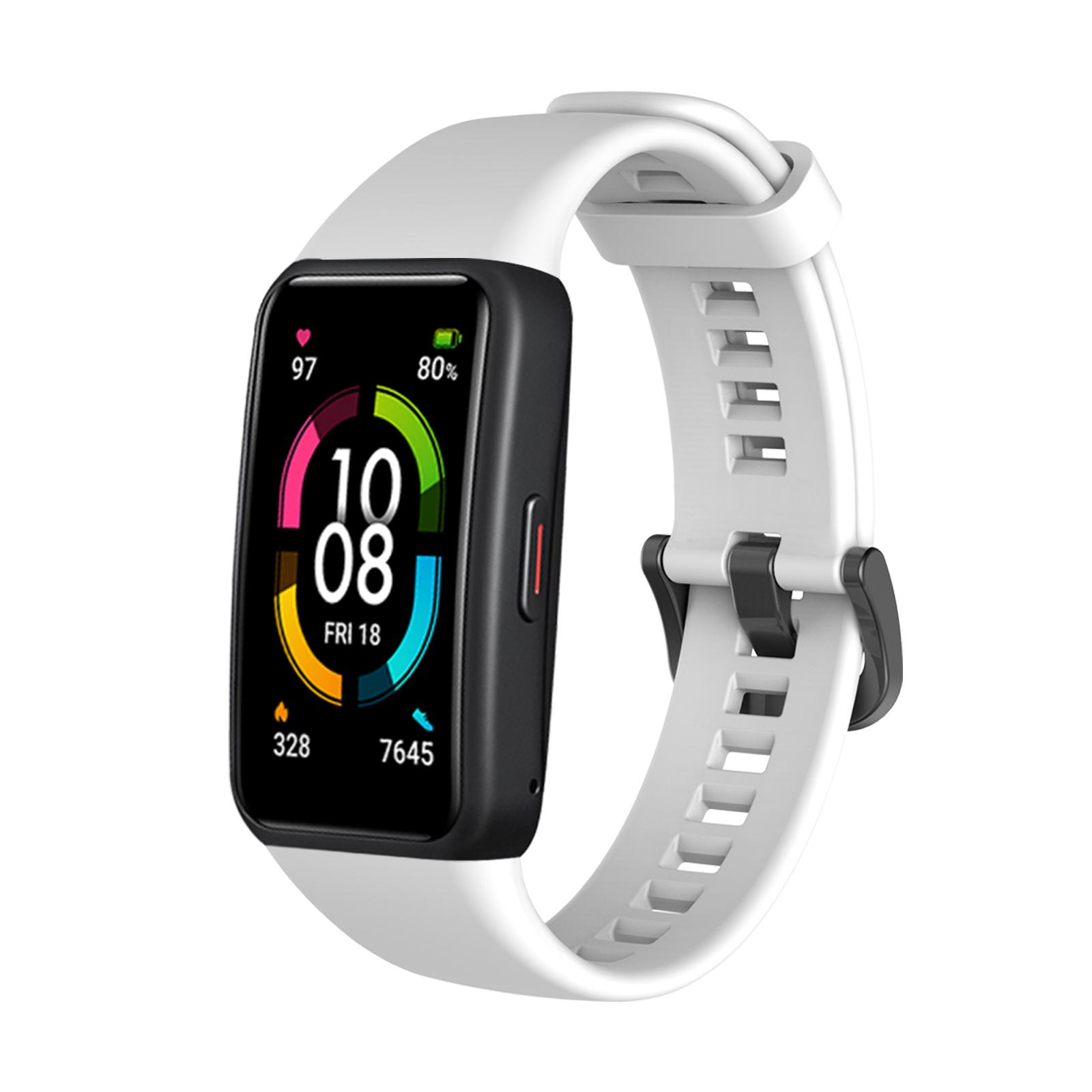 Спортивный силиконовый ремешок для часов Huawei Honor Band 6 Smart Watch Замена ремешка Оригинальный мягкий ремешок для Huawei Band 6 For Honor band 6 белый Just Texture
