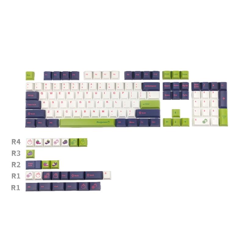 Механическая клавиатура Keycap Цветной профиль 129Keys Dye Sub KeyCap Совместимость MX GK61 64 68 96 126 для white SCOYEE