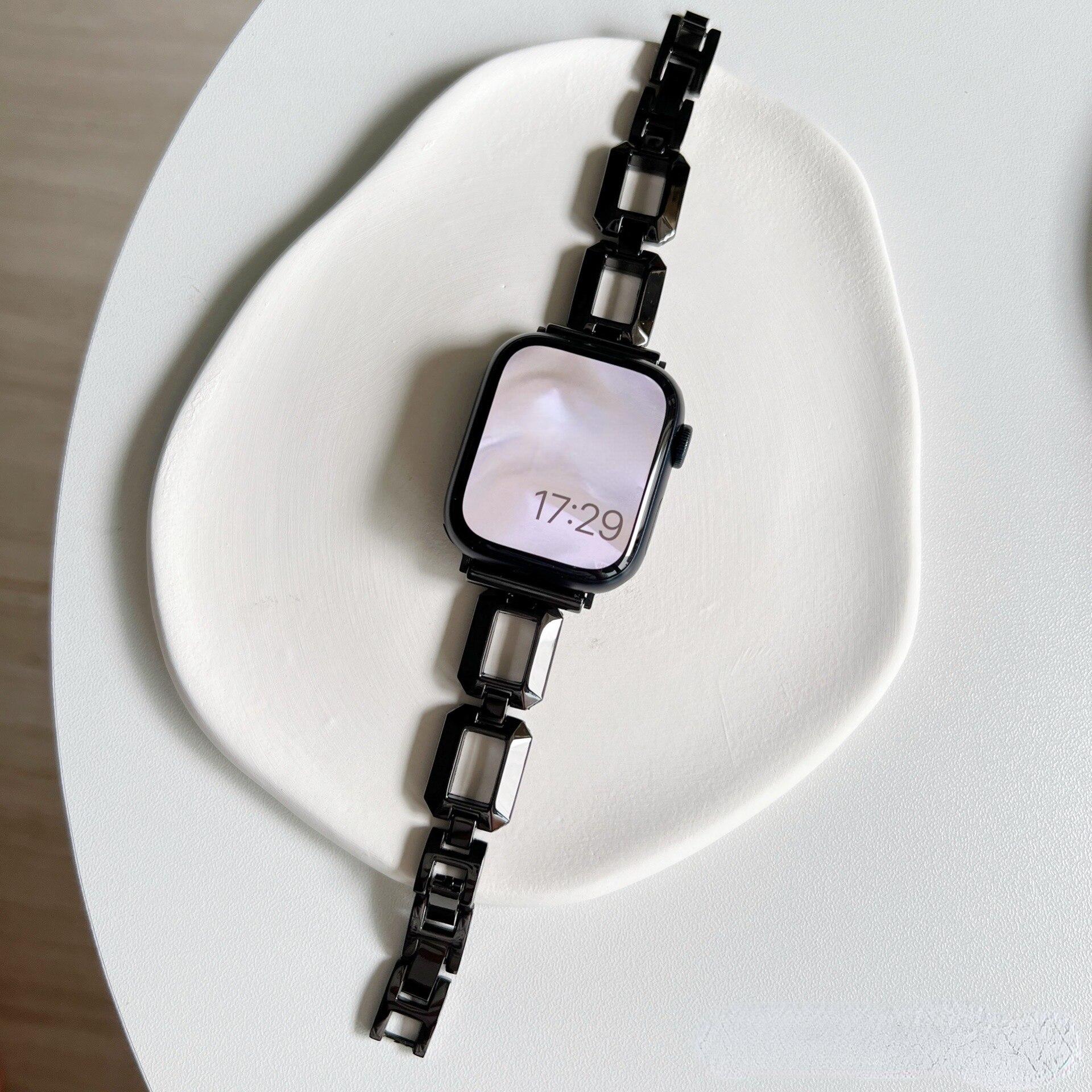 Браслет для Apple Watch Series 10 9 8 7 42мм 46мм 41мм 45мм ultra 49мм Металлический браслет из нержавеющей стали для iWatch 10 9 8 7 6 5 se 40мм 44мм 42/38мм for iwatch 123 38mm чёрный lucky001