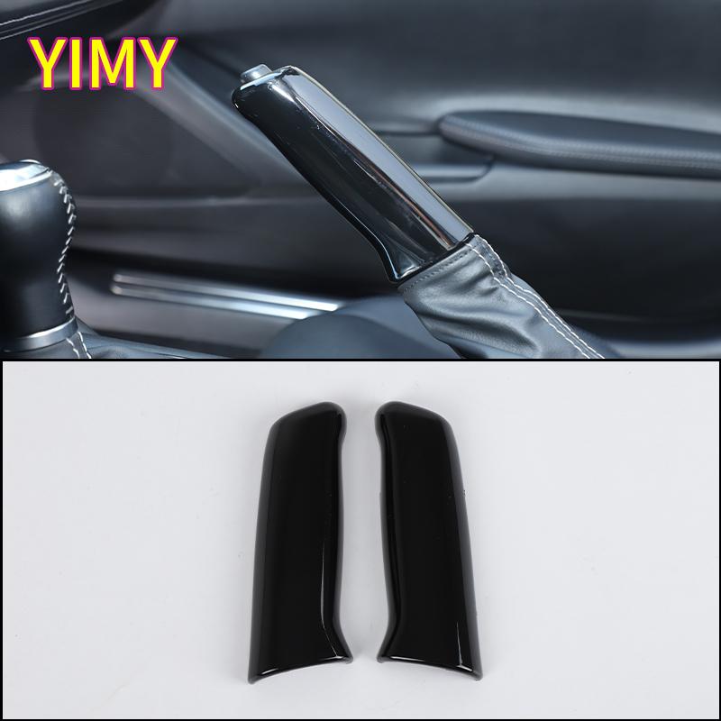 ABS Carbon Fiber Pattern Car Center Console Gear Shift Handbrake Lever Cover Suitable for Mazda MX-5/Fiat 124/Abarth 124 2016 + Piano black gray 9146851785saga