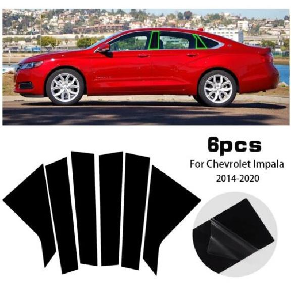 6Pcs/Set Black Pillar Posts For Chevy Impala 2014- Door Trim Piano Cover Kit red Siv jg