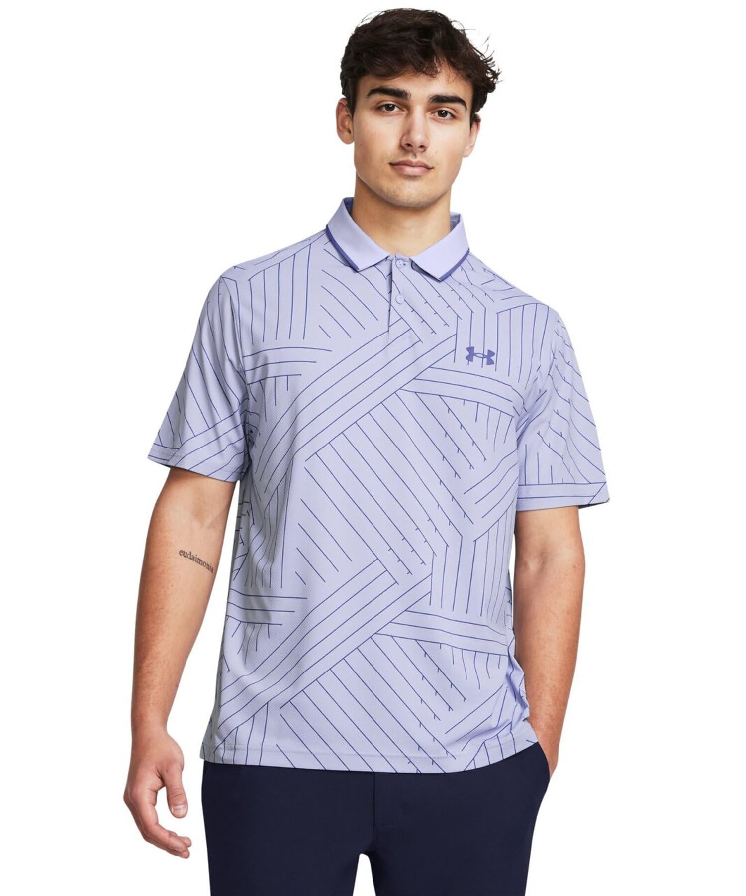 UA Edge Поло XXL [Under Armour] Iso-Chill Небесно-голубой/Звездный свет/Звездный свет white