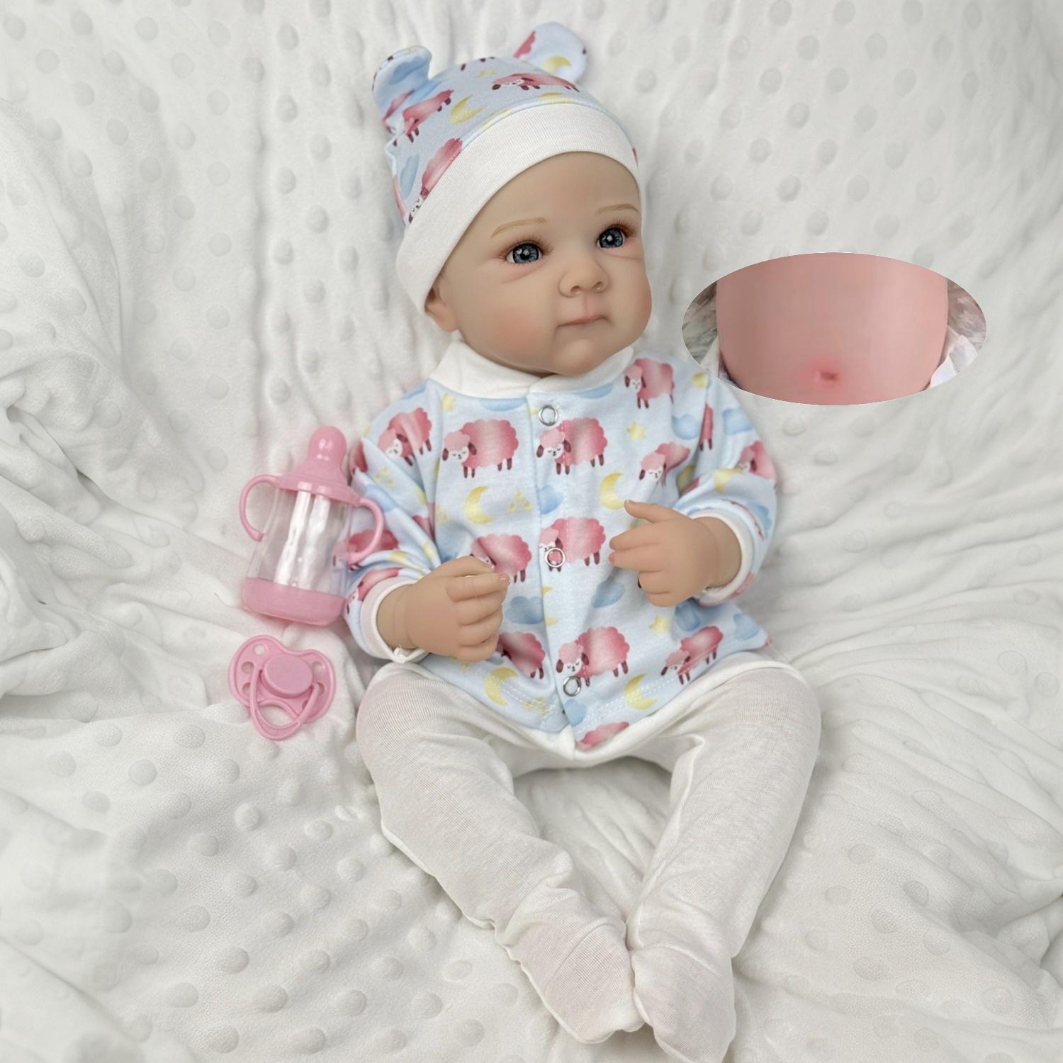 BZDOLL 19 дюймов 48 см Кукла-реборн для девочки с телом из винила для детей Ручная работа Модная Подарок на день рождения Играть в дом Купаться Игрушка Коллекционные гуманоидные куклы vinyl body doll gray BZDOLL Reborn