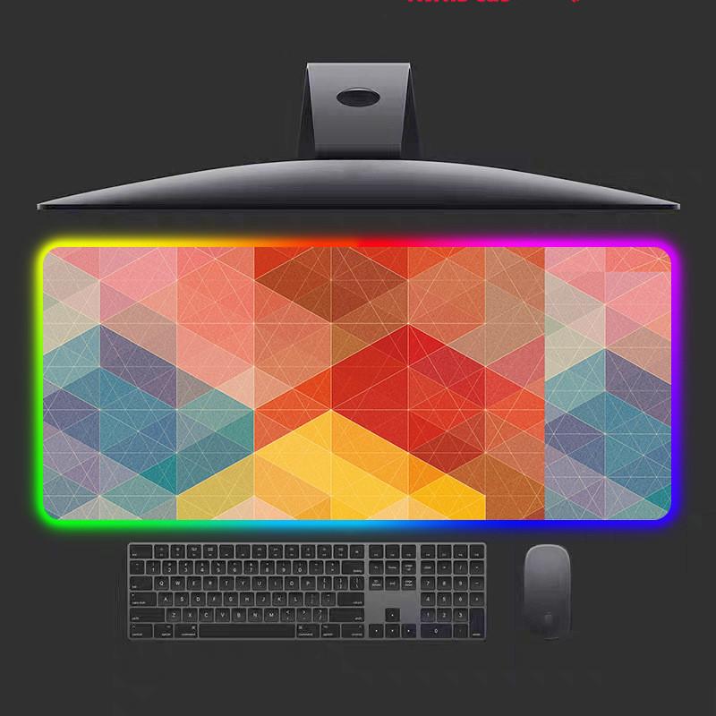 Большой RGB офисный коврик для мыши 90x40 см, светодиодный игровой коврик для мыши, клавиатура, компьютерная геометрическая настольная подушка для планшетного ПК, коврик для ноутбука B red Moon moon2