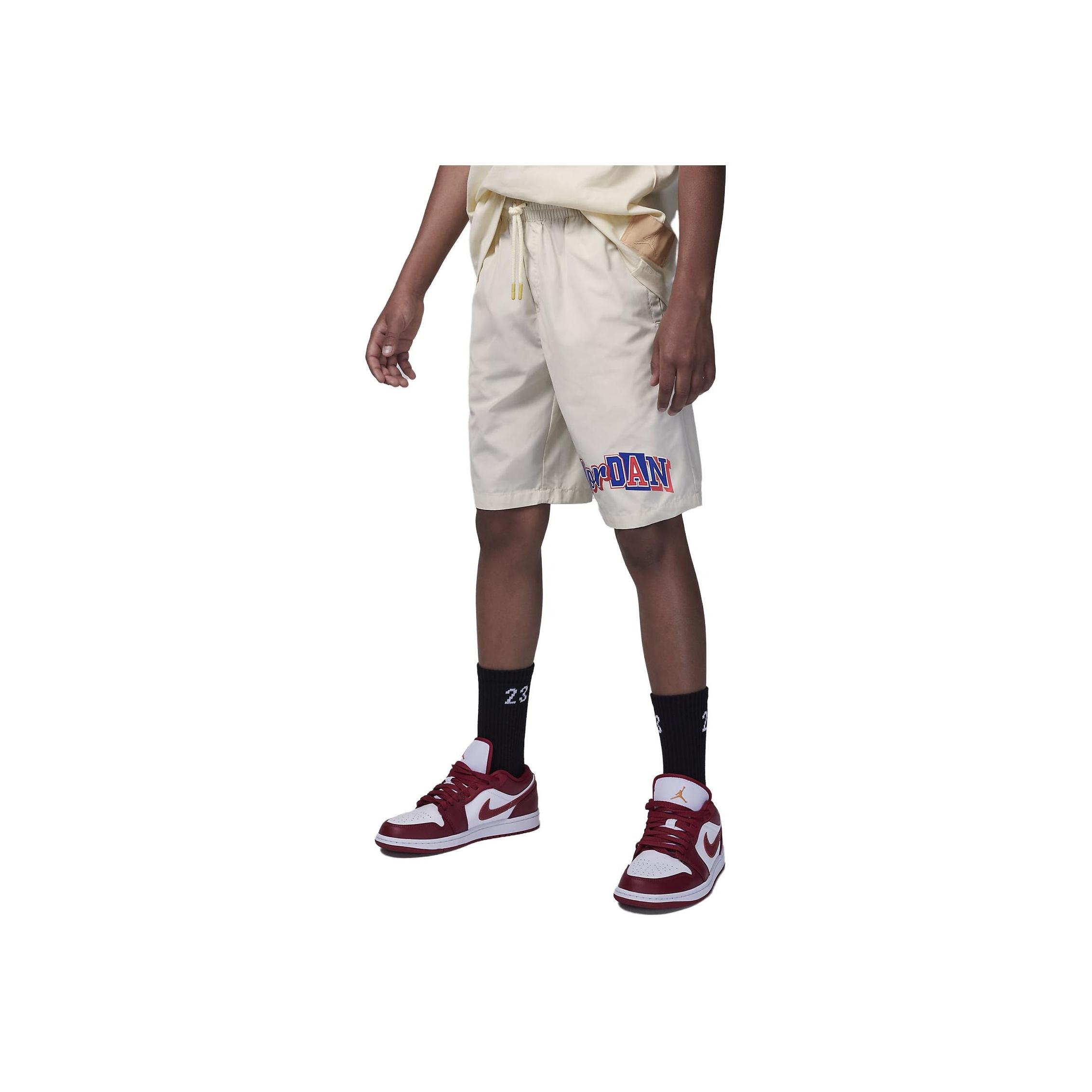 Jordan MJ Flight MVP Letter Logo Printed Woven Kids Shorts Детские шорты Coconut-Milk FV2833-113 L white