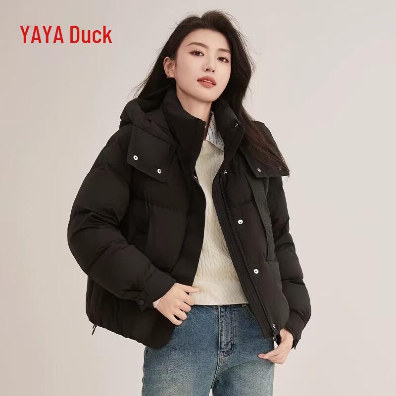 Женский короткий пуховик Yaya с капюшоном M чёрный JDST online
