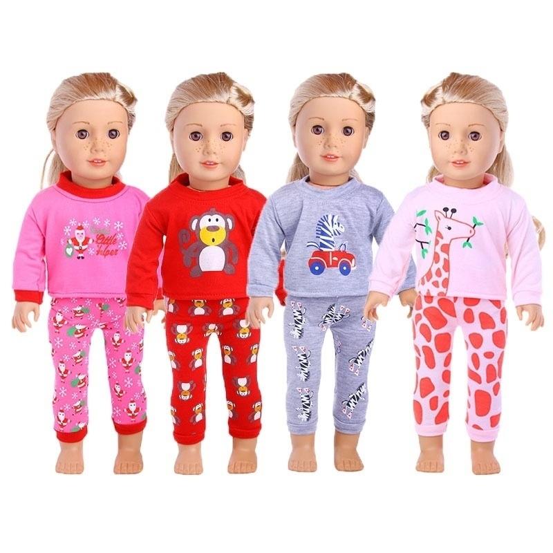18-дюймовая кукольная одежда American Girl Пижама для American Girl Doll серый LY Happy Study-003