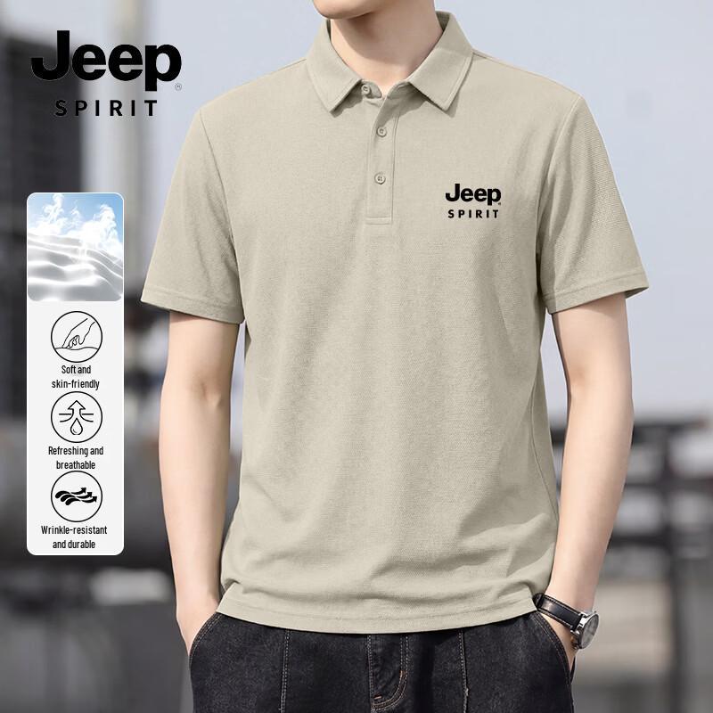 Летняя хлопковая пике-поло JEEP SPIRIT для мужчин и пар 4XL gray JDST SELECTION