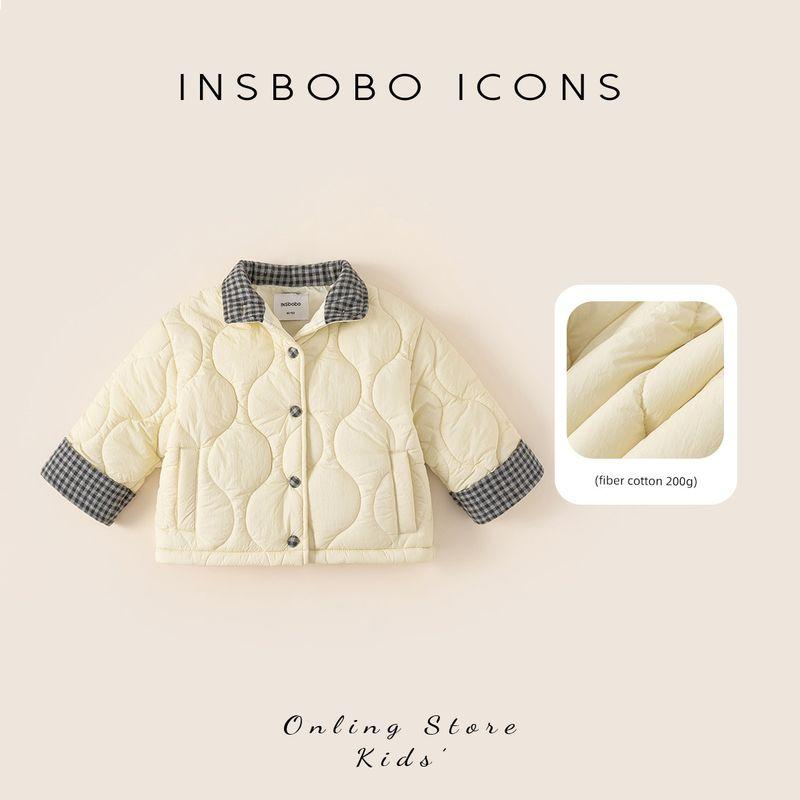 Insbobo Children s Cotton Clothing 2025 Winter New Style Girls  Cotton-Padded Jacket Thickened Cotton Coat Baby Outerwear Autumn and Winter Clothing Yellow 80 beige TAOMall