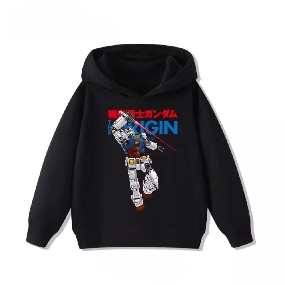 Детский 2D свитер Gundam Mobile Suit для мальчиков и девочек, одежда для осени и зимы, теплая, модная, универсальная детская толстовка 110 black huiteng1