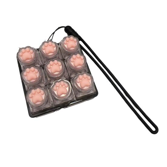 Игрушка-клавиатура для снятия стресса «Лапка кошки», 9 клавиш, кликер для пальцев, брелок, для офиса, школы, путешествий, кнопка декомпрессии, сенсорная игрушка gray Vogue Wardrobe