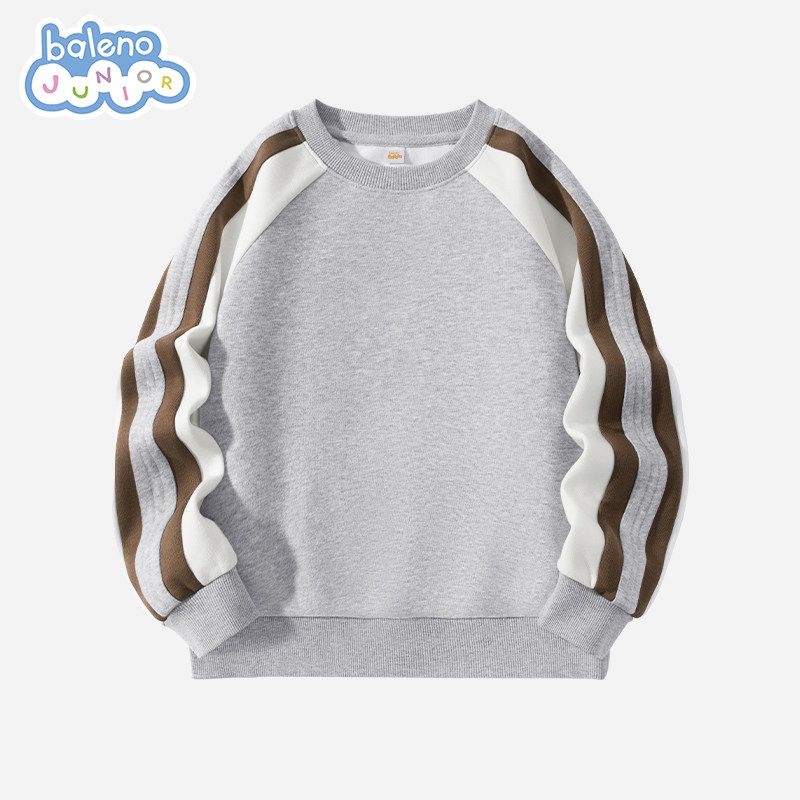 Baleno Kids Детский Комплект Одежды Модная Спортивная Одежда для Мальчиков Осенний Наряд Свитшот для Маленьких Мальчиков Весна и Осень Комплект из Двух Предметов [Single Piece] Gray/Pure Color 140 gray TAOMall