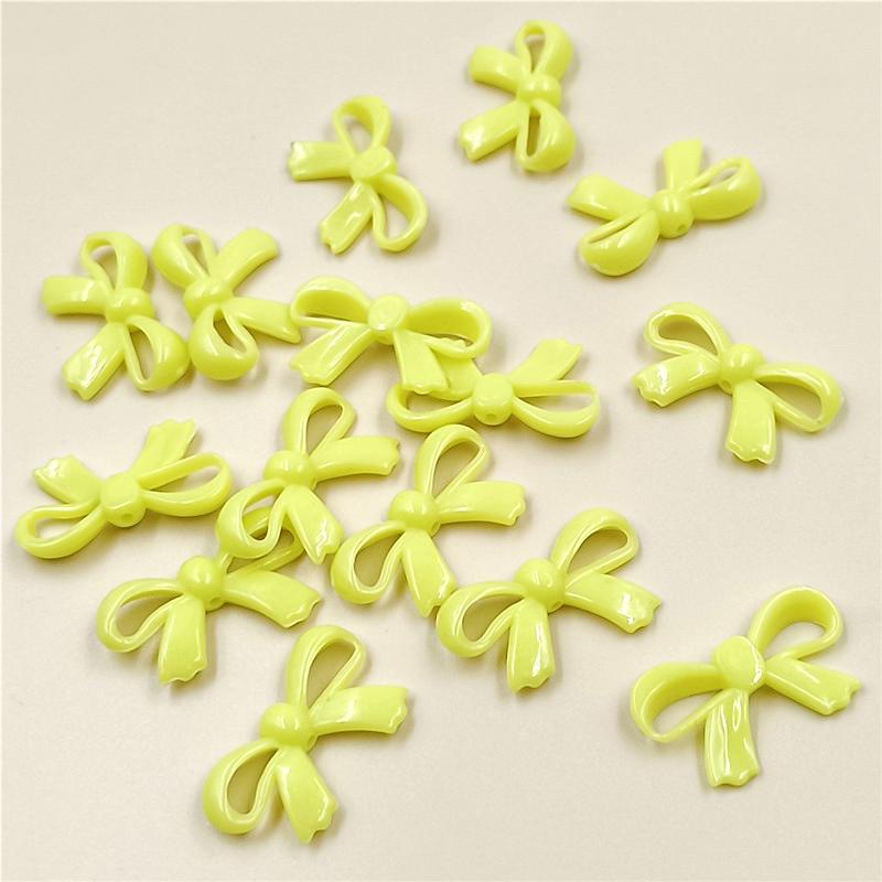 Ювелирные аксессуары Вертикальное отверстие Macaron Цвет кремовый 20 шт DIY Серьги Ожерелье Материал для изготовления бусин Акриловый бант ручной работы жёлтый men