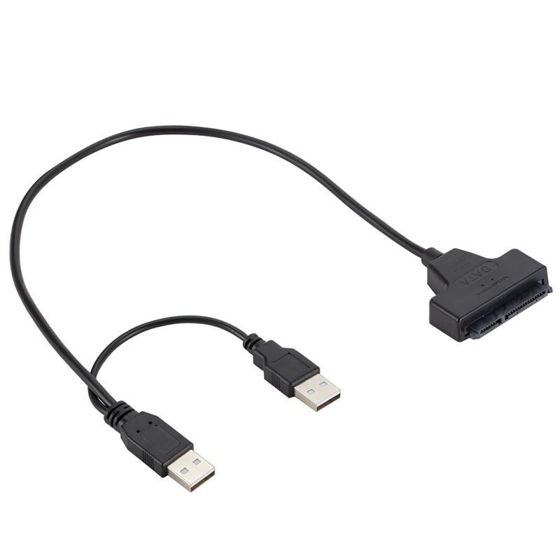 Кабели-адаптеры SATA на USB 2.0 на 7 15 22pin Внешнее питание для 2,5   SSD HDD Жесткий диск чёрный CAOW3