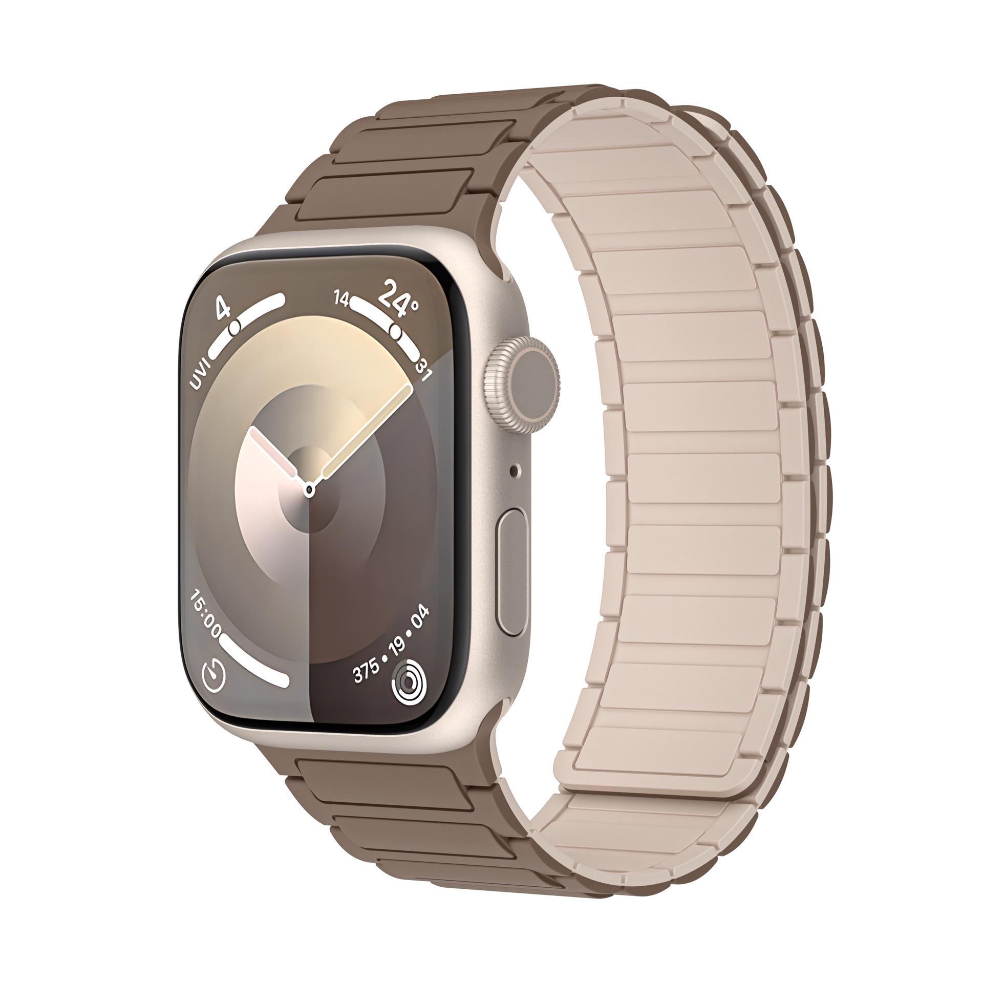 Магнитный силиконовый ремешок Zhang Jingyi для Apple Watch Series 1-9 42/44/45/49mm Series 1~9 beige the BAY