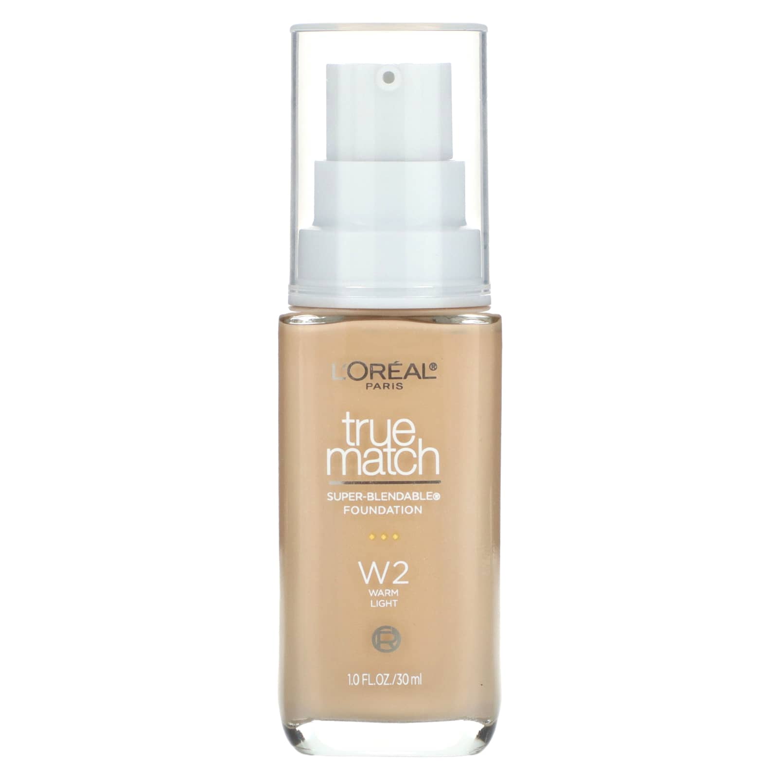 L Oréal, True Match, Суперсмешиваемый тональный крем, W2 Теплый светлый, 30 мл(1 жидкая унция) white L OREAL