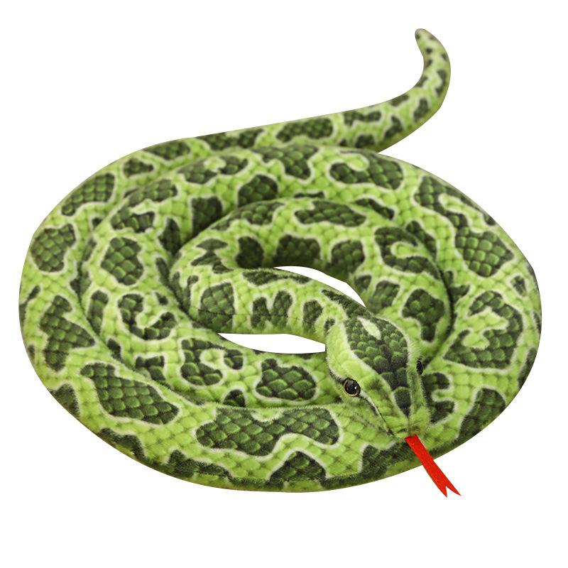 1pc Giant Snakes Plush Toy Simulation Long Golden Python Stuffed Snake Plushie Children Boys Gift Home Decoration 100cm зелёный Toys-Glory Fourall