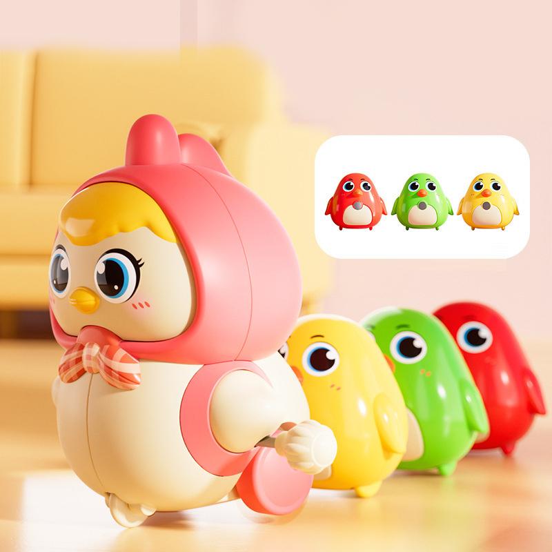 Детские игрушки для ползания Музыкальная курица Игрушки для ходьбы Раннее обучение Интерактивная игрушка для ползания Игрушка-ночник для мальчика девочки розовый WarmHome