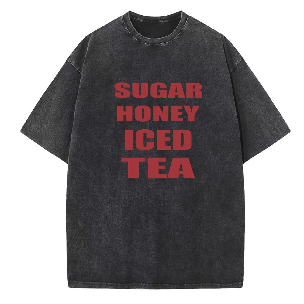 Latto Sugar Honey Iced Tea Харадзюку Короткий рукав Хлопок Лето Унисекс Круглый вырез Подарок для фанатов музыки Футболки с принтом Винтаж S brown Enter Boutique Sports Clothing Collection