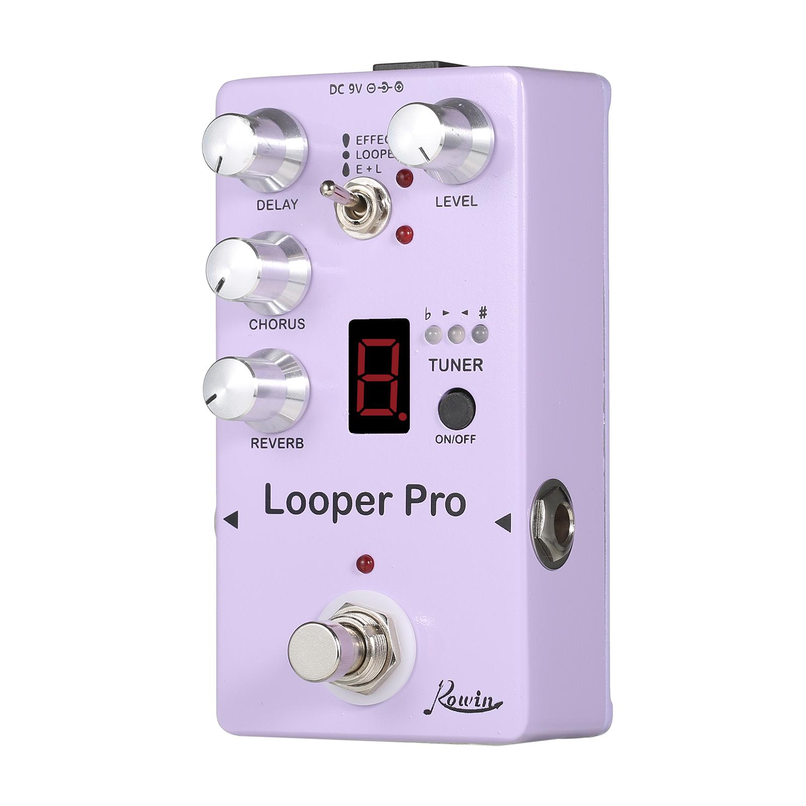 Rowin RE-05 Loop Guitar Effector Looper Tuner Мини-гитара Looper педаль эффектов цельнометаллический корпус с фиолетовый TOMTOP JMS