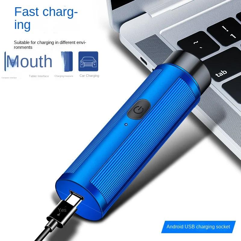 Портативная мини-электробритва для мужчин Электробритва Нож для бороды USB-зарядка Мужские бритвы Бритва для лица и тела Машинка для бритья blue Light makeup
