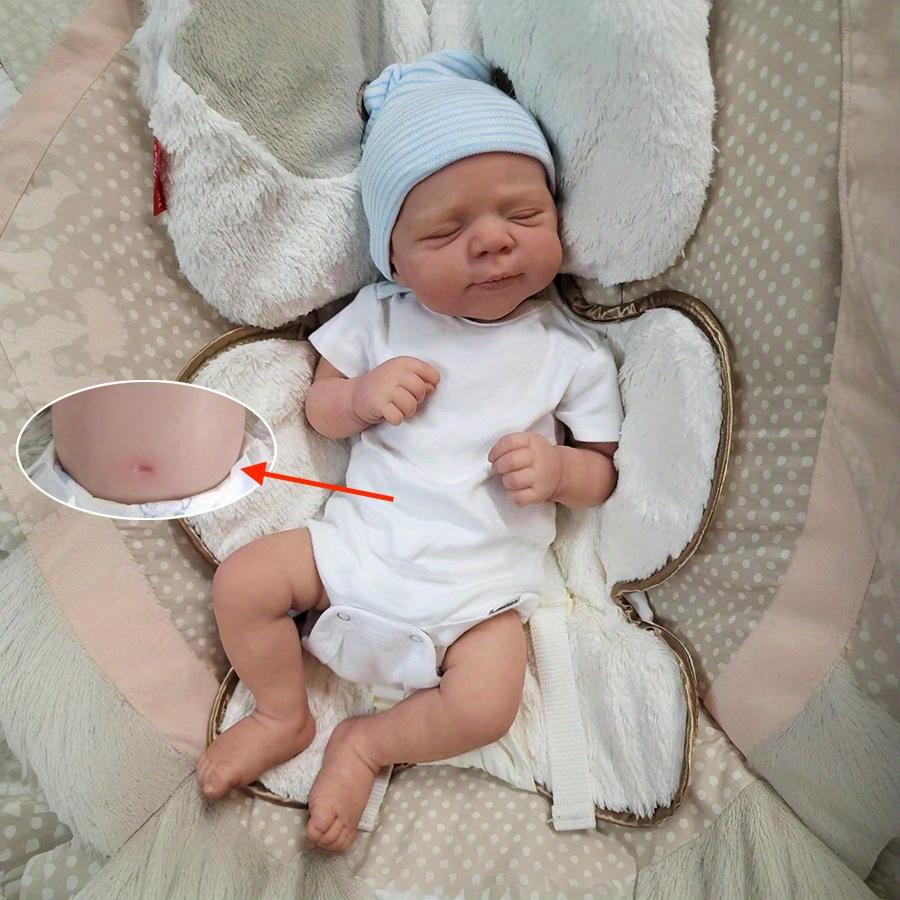 BZDOLL 48 см Кукла Реборн из мягкого винила во всем теле с 3D-росписью с видимыми венами Спящая девочка Реалистичная Игрушка для купания Модная Подарок на день рождения для детей 3+ soft vinyl body doll gray BZDOLL Reborn