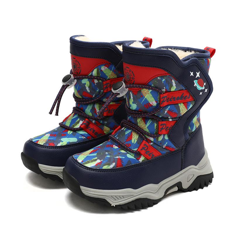 Зимние новые детские зимние ботинки модная хлопковая обувь 26 темно-синий Gtime Shoes