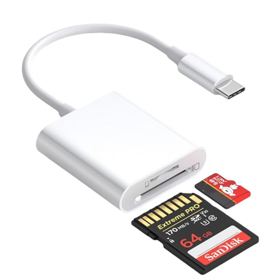 USB-C к SD-карте OTG SD/TF-кардридер для iPad Pro, MacBook и других планшетов white Five Colorful