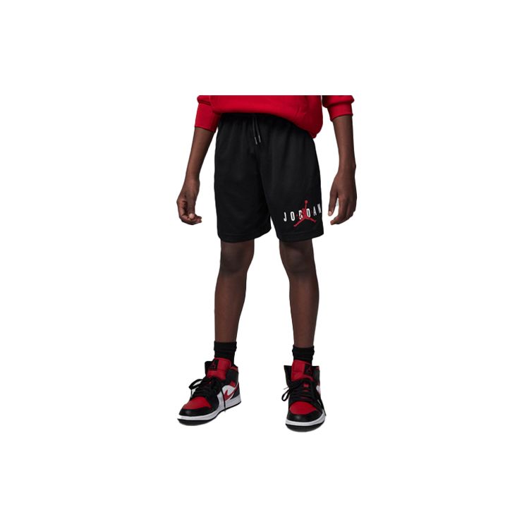 Jordan Kids Essentials Letter Logo Print Drawstring Shorts Kids Bottoms Black FJ5091-010 XL black