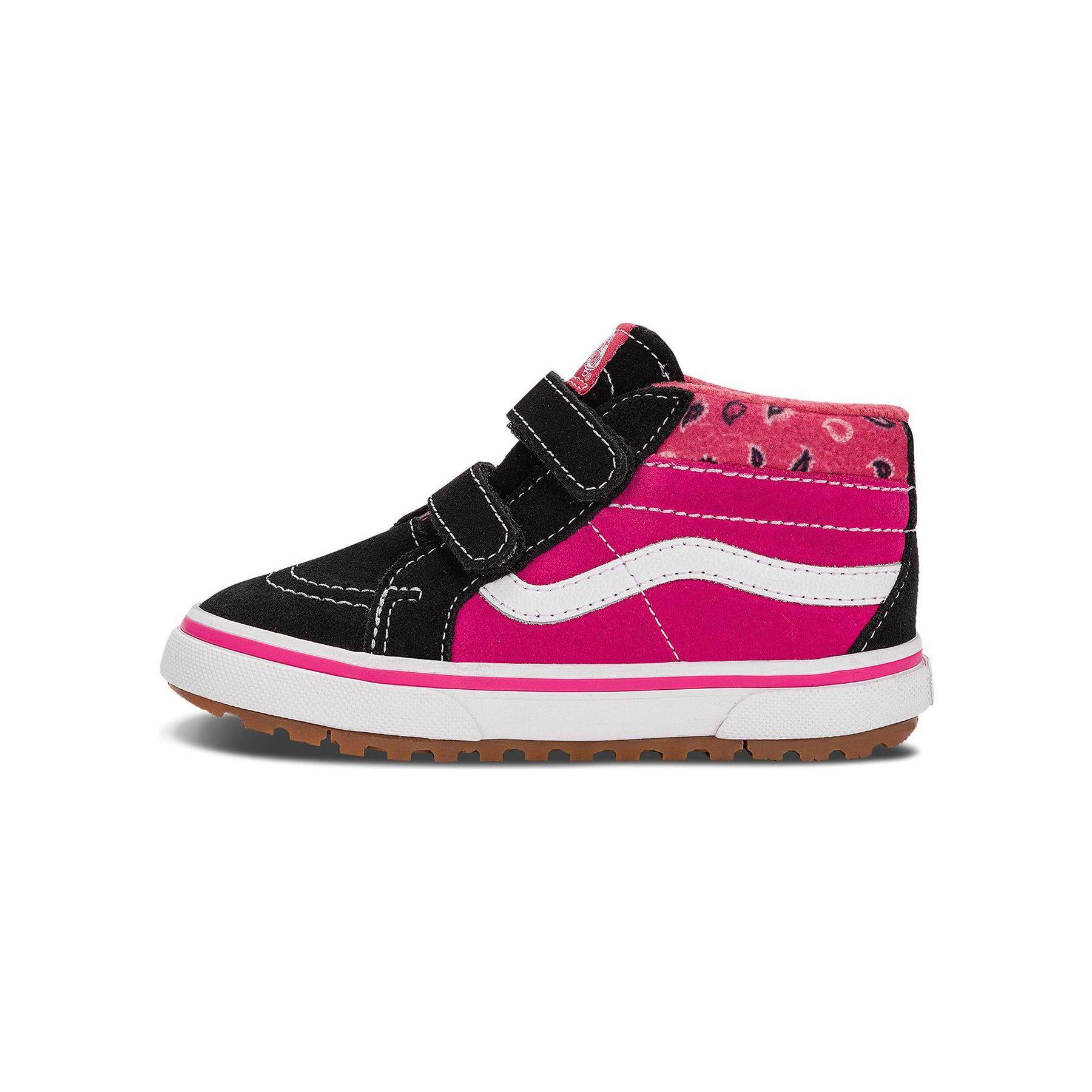 Vans Sk8 Mid Top Обувь для первых шагов Черно-розовые Детские туфли VN0A5KRNB9P 21 pink