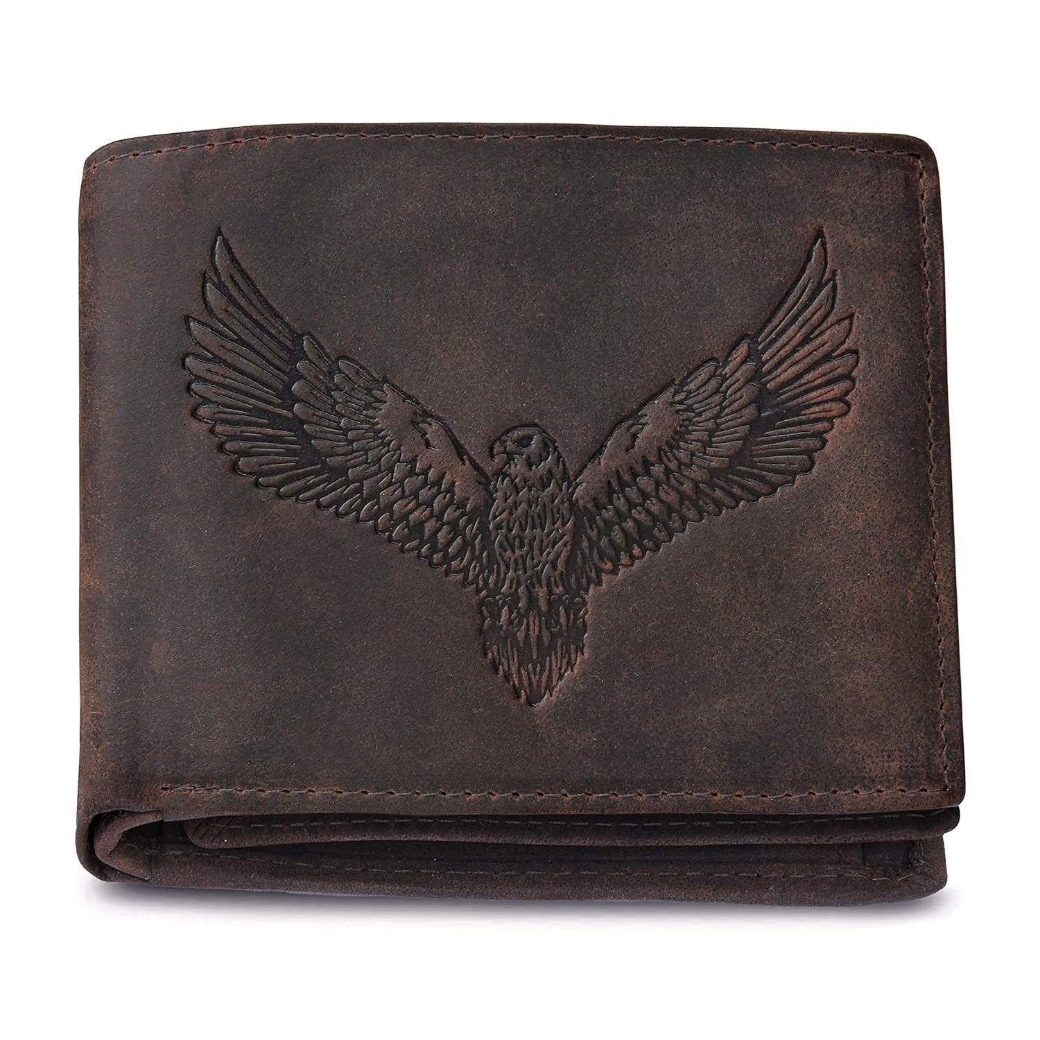 Мужской кожаный кошелек Zeus Vintage Bi-Fold, 6 отделений для карт black Navya Handicraft